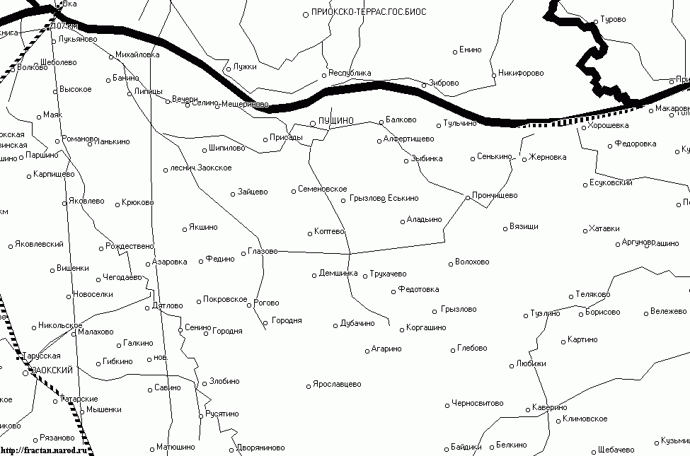 Карта окрестностей г.ПУЩИНО