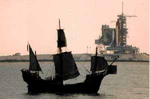 [IMAGE:Image: Columbus ship and Shuttle]